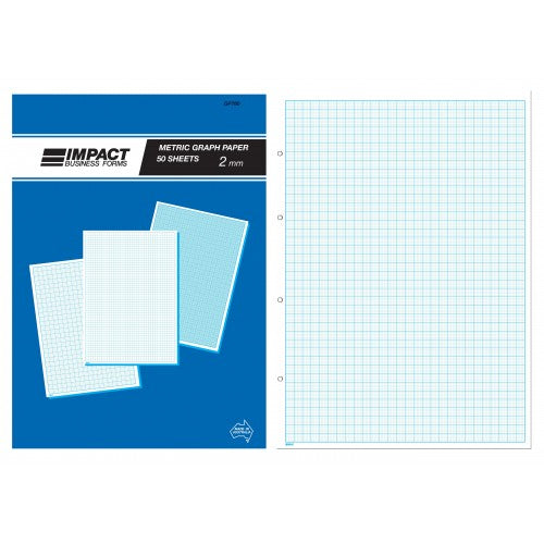 Graph Paper Pads, Metric 1/2cm Sq., 100 Sheets per Pad, 3 Pads