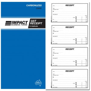 GST Receipt Book Triplicate Impact CS435