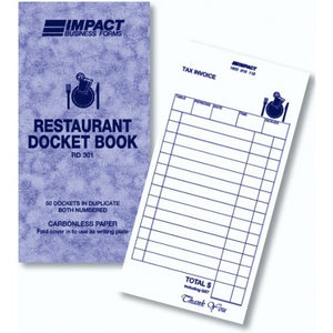 Restaurant Docket Book in Duplicate RD301