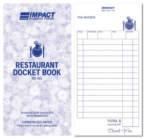 Restaurant Docket Book in Duplicate - Large RD303