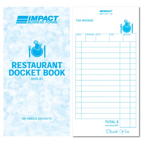 Restaurant Docket Book in Single Pages RDS31